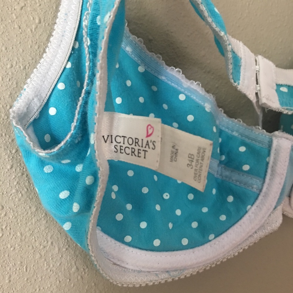 Vintage Victoria’s Secret Blue Polka Dot Bra - Picture 6 of 6